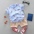 thumbnail image 2 of Fozruso 2Pcs Set Summer for Kids Boys Cartoon Set Clothes Tops+Shorts Summer 1 4Years Boys Baby Outfits T Shirt Boys Outfits&Set,Sizes 2-3 Years(Blue), 2 of 3