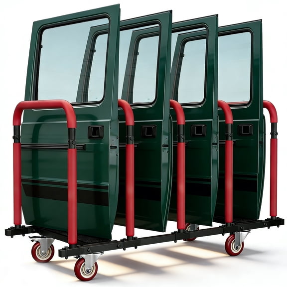 HOHYN Upgraded Heavy-Duty Vertical Door Hanger & Storage Rack – Complete Jeep Door Storage & Bronco Door Storage Organizer with Locking Wheels, Thick Foam Protection