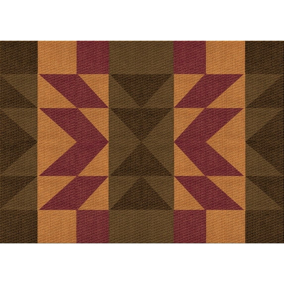 Ahgly Company Machine Washable Indoor Rectangle Transitional Sedona Brown Area Rugs, 8' x 12'