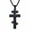 cross necklace1, variant on Orthodox Cross Necklace for Men, Black Gold 3-Bar Cross with Lapis Lazuli, 22"+2" Chain, Confirmation Gift