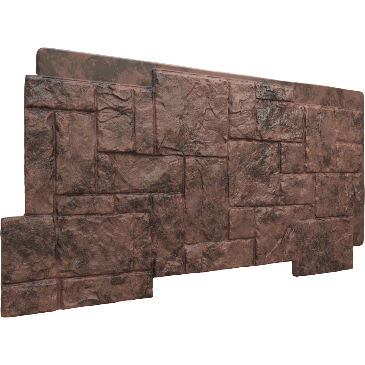 Ekena Millwork 49"W x 24.50"H x 1.25"D Castle Rock Stacked Stone, StoneWall Faux Stone Siding Panel, Canyon Brown
