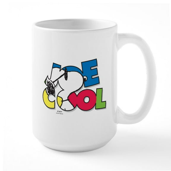 CafePress - Snoopy Joe Cool Large Mug - 15 oz Ceramic Large White Novelty Mug