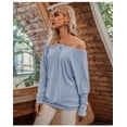 thumbnail image 4 of Pull-over à Manches Longues et Bouffant Solide pour Femme, 4 of 6