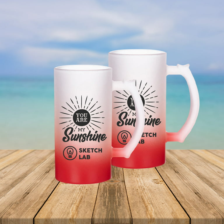 16oz Frosted Glass Beer Mug Dye Sublimation Blank – Cheer Haven LLC.
