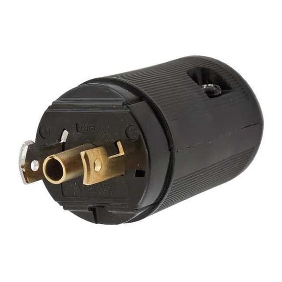 Hubbell Wiring Device-Kellems MdgtLckPlg,Strt;15 A;Black,Nylon,3Blds HBL7594V