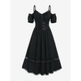 thumbnail image 3 of Rosegal Women's Plus Size Cold Shoulder Lace Panel Maxi Dress, 3 of 5