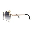 thumbnail image 3 of Intricate Metal Jewel Pearl Trim Rimless Metal Rim Butterfly Sunglasses Gold Smoke, 3 of 4