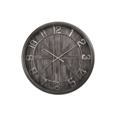 30 Inch Large Round Oversized Wall Clock, Distressed Brown Farmhouse Decor Wall Clock, Non Ticking Quartz Silent Wall Clock with Tempered Glass Cover for Living Room Bedroom Farmhouse Transitional St