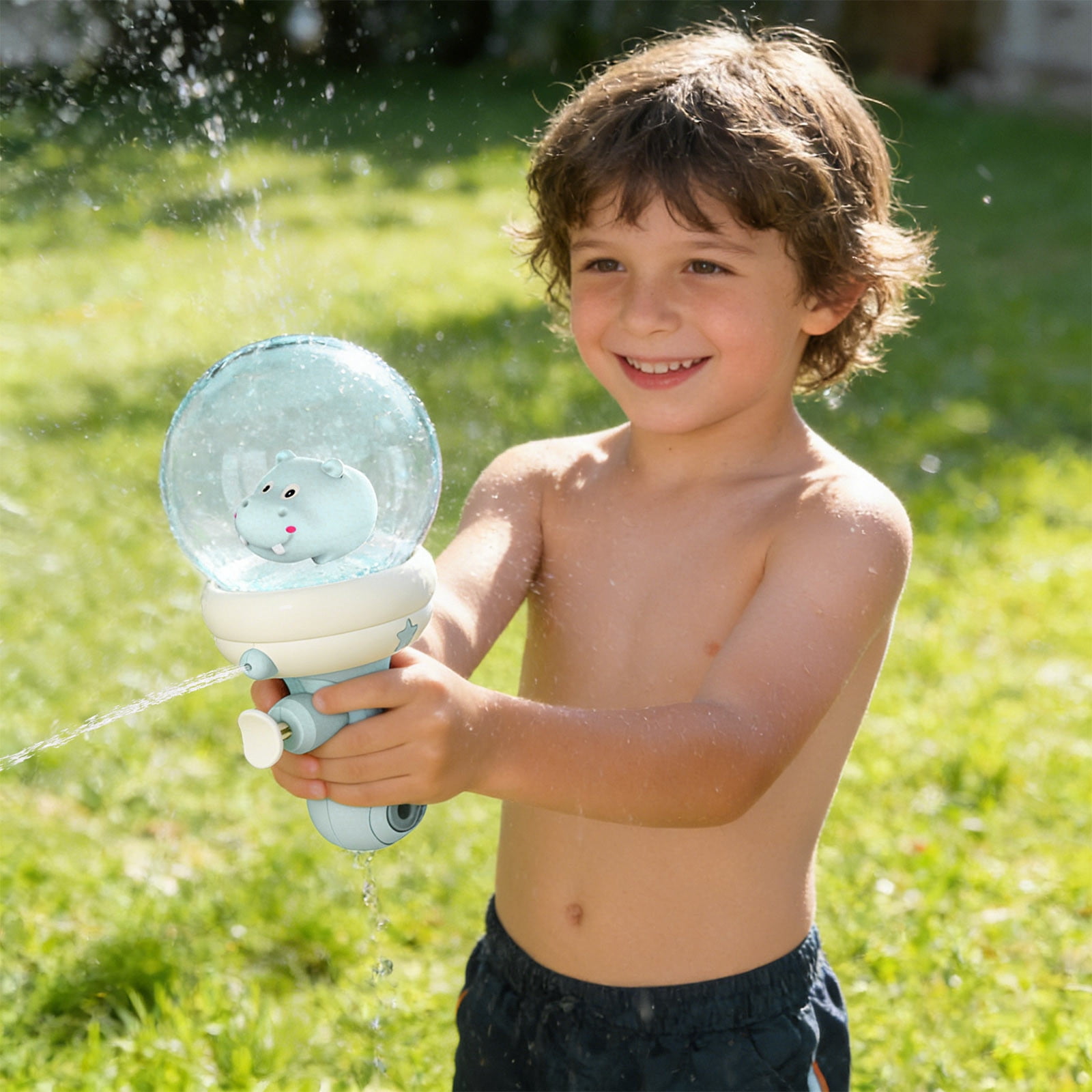 Yannianjz Cartoon Water Blaster forKids, Light Up Splash Toy for Outdoor Play, Water Blaster for Pool Beach Backyard Fun and Summer Water Battles