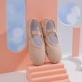thumbnail image 6 of Xfvqtps Ballet Shoes for Girls Soft Sole Non Slip Cross Elastic Straps Solid Color Leather Dance Shoes for Gymnastics Performance Beige, 6 of 9