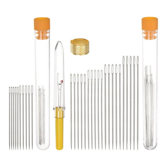 Uxcell Large Eye Sewing Needles Stainless Steel Embroidery Thread Needle 30 Pack