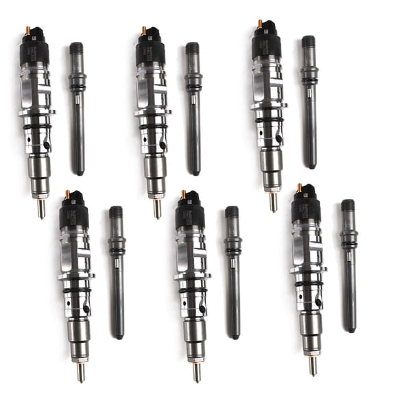 SINOCMP Set of 6 Diesel Fuel Injectors with Tube compatible with for Dodge Ram 2500 & 3500 6.7L 2007-2012 Replace OE 0445120050 0445120193