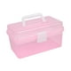 thumbnail image 3 of Caja de almacenamiento de herramientas para uñas, con asa, organizador multiusos de mano, soporte para herramientas de manicura para peluquería, hogar Rosa, 3 of 9