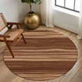 thumbnail image 2 of Round Area Rug 7 Ft, Brown Western Washable Non-Slip Circle Carpet for Living Room/Bedroom, Vintage Farmhouse Wood Barn Door Low-Profile Large Runner Mat Collection Rugs for Indoor, 2 of 8