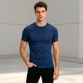 thumbnail image 3 of JTieacloth Men's T Shirts Performance Compression Workout Shirt For Wicking Athletic Top Gym Running Fitness Training Tee With Stretch And Breathable(Blue,L), 3 of 6