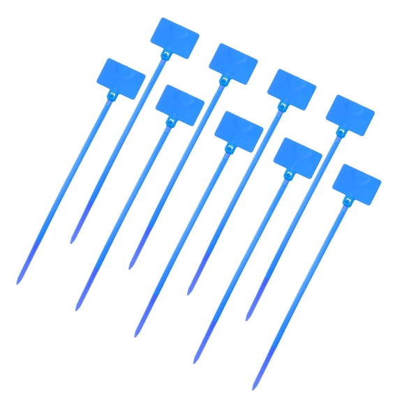 Uxcell 100 Pcs Cable Label Marker Tags, Nylon Cable Zip Tie Tags 6.3 Inch Writable Self-Locking Wire Labels Zip Ties for Organization Marking, Blue