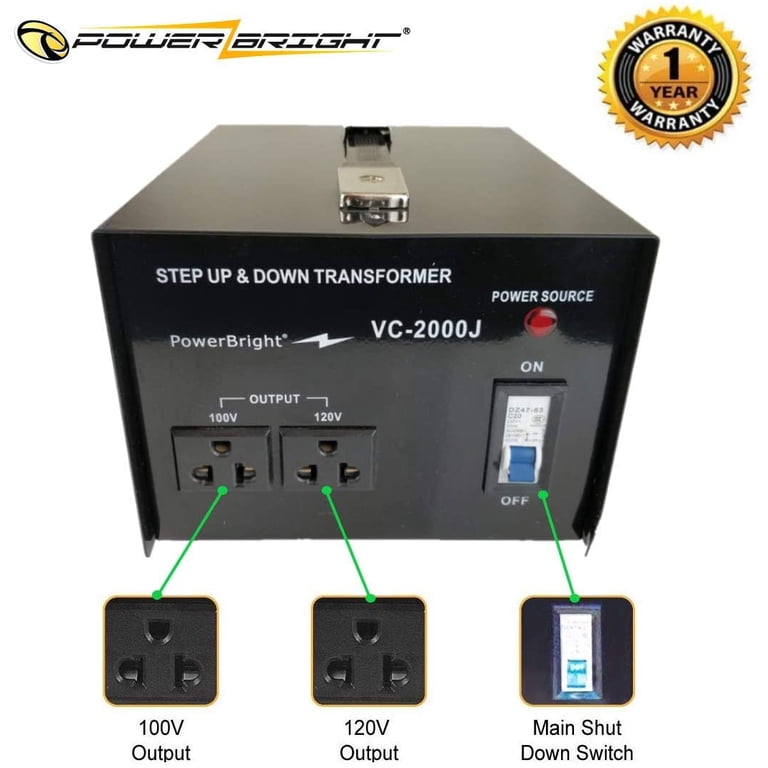 PowerBright 2000 Watt Japanese Voltage Transformer, Step Up Down