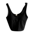 thumbnail image 4 of YAYUBA Black Crop Tank Summer Women's Tanks Lightweight And Comfortable Ideal for Yoga And Relaxation Versatile Fit for Active Ribbed Knit Shirt Casual Going Out Top, 4 of 5