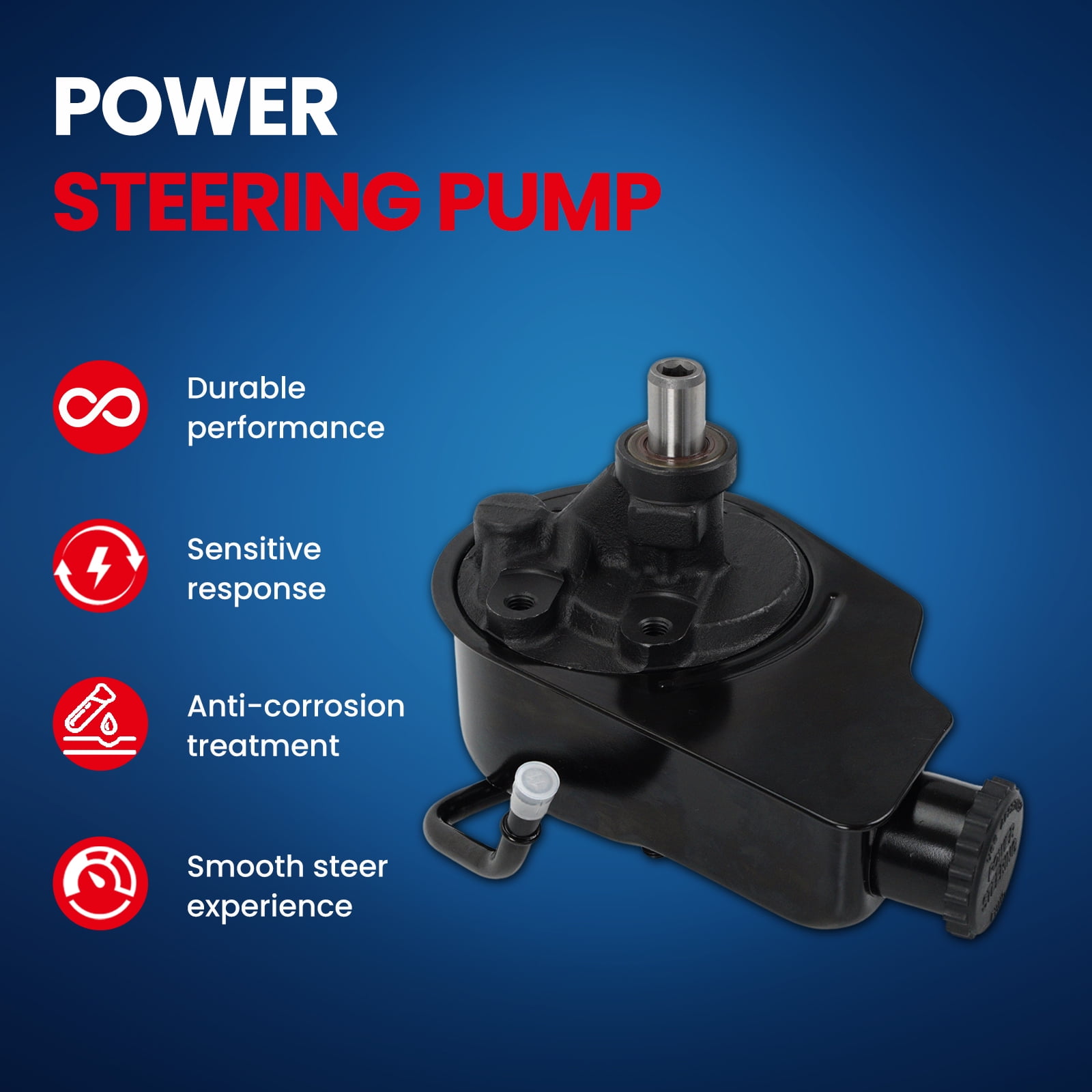 MOCA AUTOPARTS Power Steering Pump Fit for 1997-1999 Chevrolet C1500 5.0L 5.7L & 2000-2002 Chevrolet Suburban 1500 5.3L & 1997-2000 Chevrolet Tahoe 5.7L