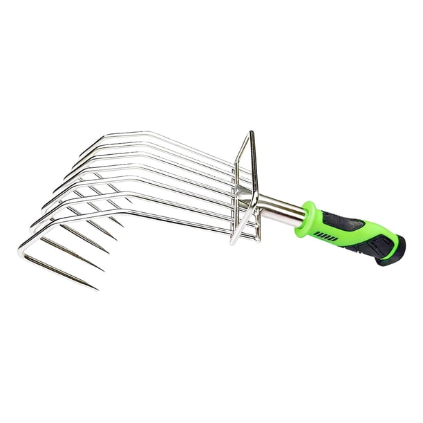 Rastrillo de mano para jardín, resistente, portátil, con mango ergonómico, herramienta para cultivar tierra, ideal para patios y jardines junto al Estilo A