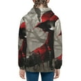thumbnail image 6 of Pofeuu Dark Red Hooded Girl Print Teenage Zipper Hoodie Sweatshirts Hooded Casual Jackets With Pocket For Boys Girls-Small, 6 of 6