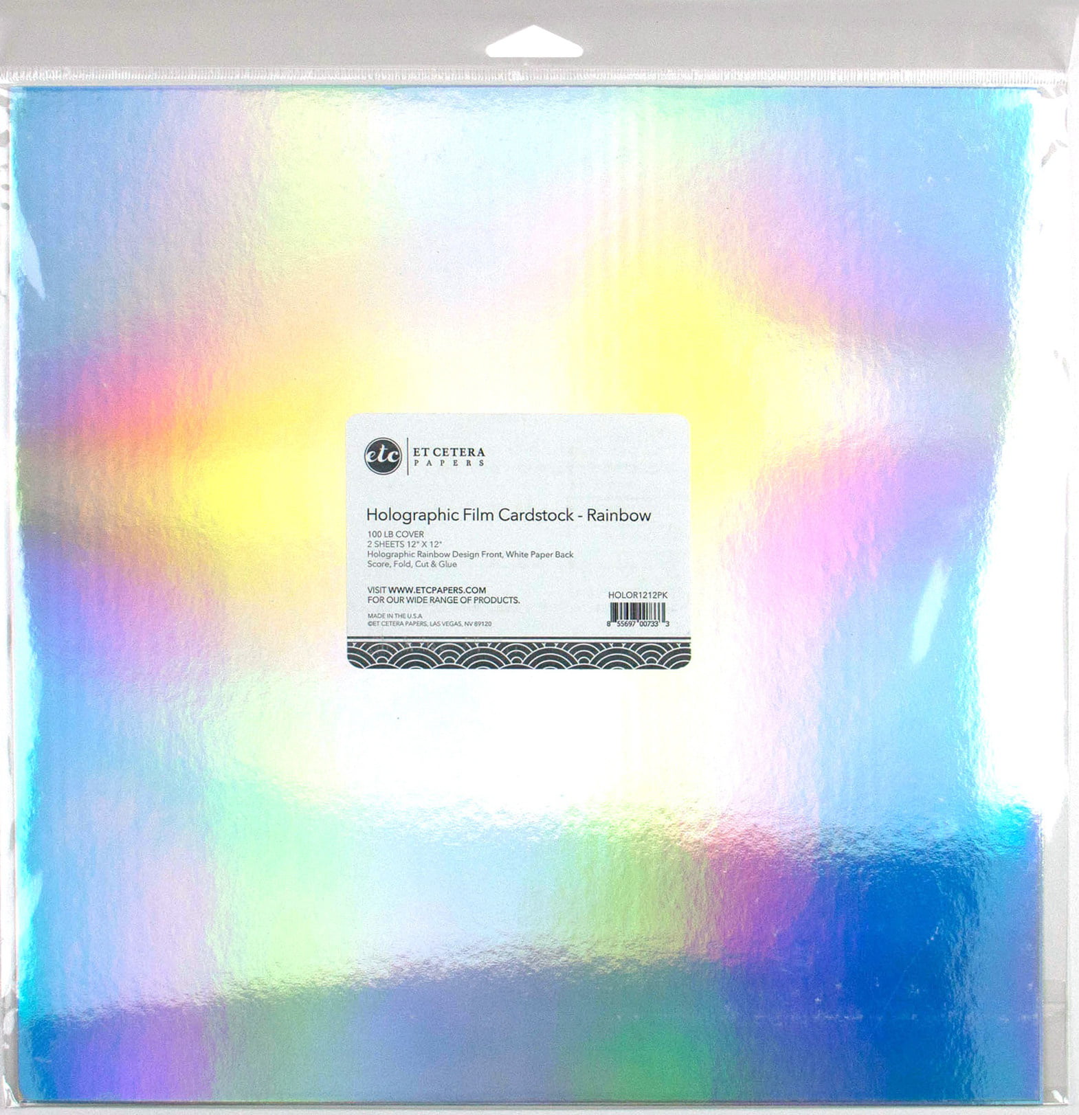 Bazzill Cardstock 12x 12 Foil Holographic Rainbow