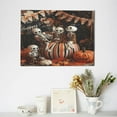 thumbnail image 6 of Naloa Whimsical Halloween Skeletons Print Canvas Picture,Wall Pictures, Modern Decorative Poster,Art Prints for Bedroom, Toilet, 40 x 30 cm, Built-in Wooden Frame, 6 of 6