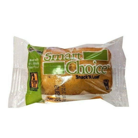 Muffin Town Smart Choice Wholegrain Banana Snack N Loaves, 2 Ounce -- 72 per Case.