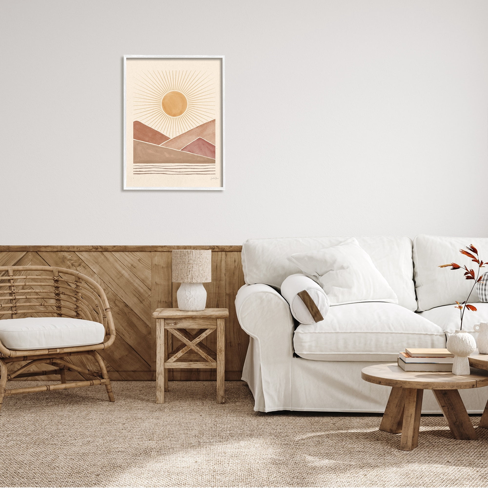 Stupell Industries Boho Desert Sunrise Vintage Landscape Geometric Shapes, 24 x 30,Design by Janelle Penner