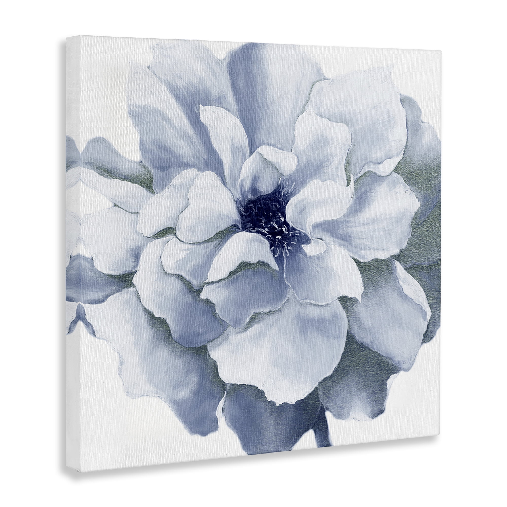 Stupell Industries Blue Radiant Bloom Botanical & Floral Painting Gallery Wrapped Canvas Art Print Wall Art, 30 x 30