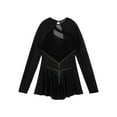 thumbnail image 6 of Doomiva Women's Adult Figure Ice Skating Dress Long Sleeves Gymnastics Leotard Dancewear Black M, 6 of 7