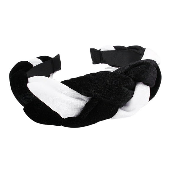 Aocisk Fashion Headband for Hair Accessories - Textured Braided Soft Wide Design Versatile Hair Fashion for All Seasons for Decoration and Securing Hair Black1 One Size