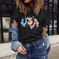 thumbnail image 2 of Dyegold Summer Tops for Women 2023 Trendy, Plus Size Tops for Women USA Letter Print Patriotic Henley Shirts Round Neck Short Sleeve Loose Comfy ​Tunic Tops, 2 of 6