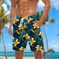thumbnail image 2 of ZCFZJW Tropical Swim Trunks for Men Lightweight Casual Beach Hawaiian Short Pants Drawstring Elastic Waist Surfing Board Shorts with Pockets Army Green M, 2 of 5