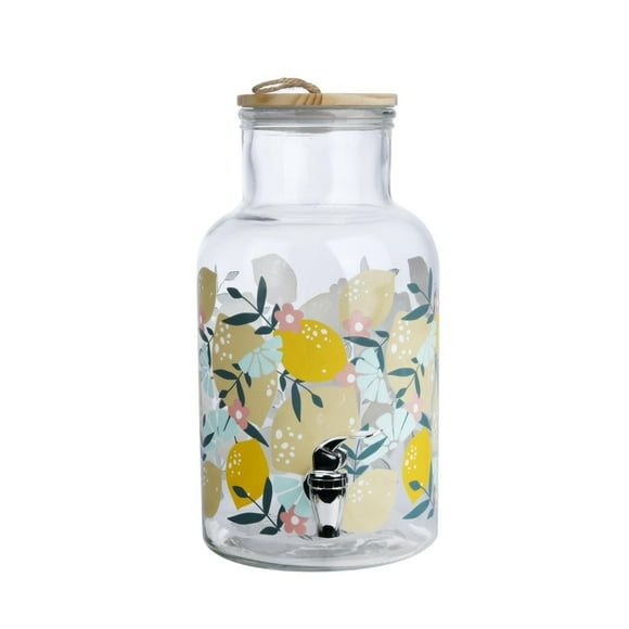 Hometrends Glass Lemon Dispenser,1.2 gallon, 1 piece, Glass Dispenser