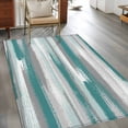 thumbnail image 2 of Blue Gray Stripes Area Rugs 2.7'x5', Washable Small Throw Rugs for Kitchen Bedroom, Watercolor Modern Abstract Minimalist Indoor Outdoor Rug Non-Slip Low Pile Carpet Runner Reversible Floor Mats, 2 of 8