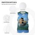 thumbnail image 6 of Easygdp Two Brave Cats Are Floating On The Sea Iceberg Men's Mesh Basketball Jersey Quick Drying Sleeveless Shirts Fitted Muscle Tank Tops Sport Round Neck T-Shirt - 3X-Large, 6 of 9