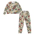 thumbnail image 4 of SCRAWLGOD Rose Long Sleeve Pajamas for Women 2 Piece Outfits Sets Casual Clothing Drawstring Women Jogger Pj with Pockets Size XL Comfy House Wear for Women, 4 of 7
