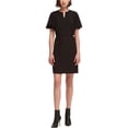 thumbnail image 1 of DKNY Robe Fourreau à Manches à Volants pour Femmes, Noir, Grand, 1 of 1