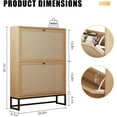 thumbnail image 3 of Wirrytor Shoe Storage Cabinet with Flip Drawers for Entryway, Freestanding Shoe Organizer, Holds up to 20 Pairs of Shoes,, Natural, 3 of 10