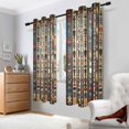 thumbnail image 2 of Yayeee Window Curtains Light Filtering 63"x52" Grommet Panel Pair Home Living Room Decor, Beige Geometric, 2 of 7