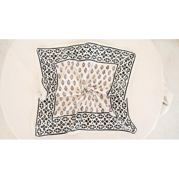 Organic Cotton Bandana Block Print Scarf Neckerchiefs Cowboy Bandana Wild Rag Handkerchief