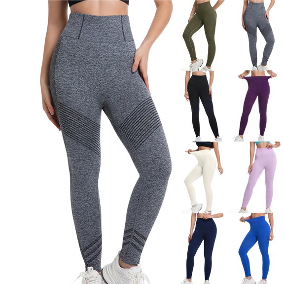 Smsaxvxz High Waisted Leggings with Pockets for Women Soft Yoga Pants for Gym Workout Athletic Running Dark Gray L