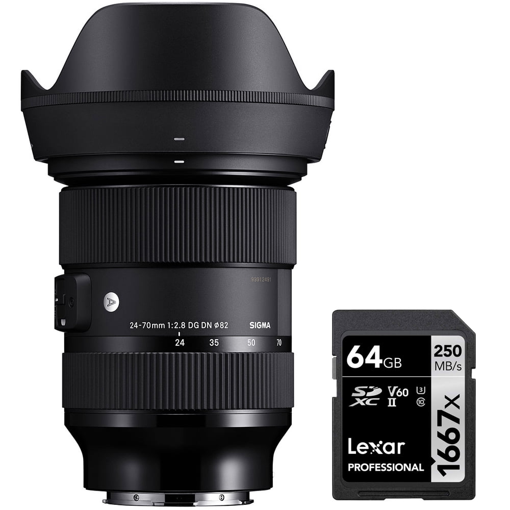 Sigma 5769 24 70mm F 2 8 Dg Dn Art Lens For L Mount Full Frame Mirrorless Cameras Bundle With Lexar Professional Sdhc Sdxc 1667x Uhs Ii 64gb Memory Card Walmart Com Walmart Com