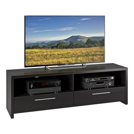 CorLiving - Fernbrook TV Stand with Drawers, for TVs up to 75" - Black Faux Wood Grain