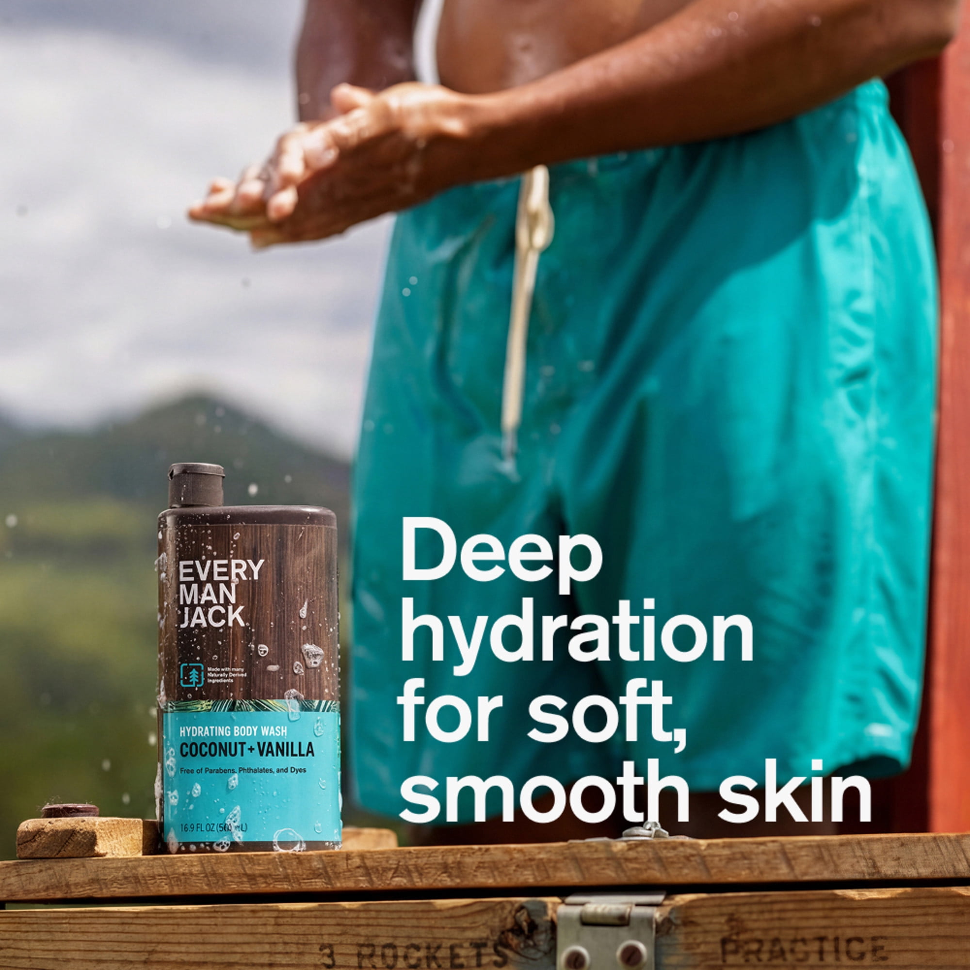 (3 pack) Every Man Jack Coconut + Vanilla Hydrating Body Wash for Men, Naturally Derived, 16.9 fl. oz