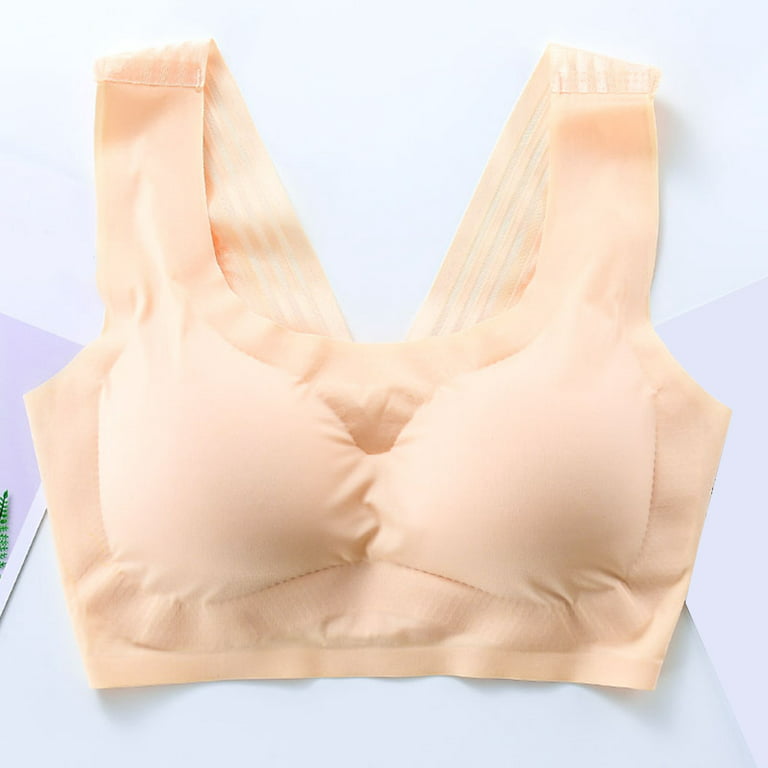 Women's Wire Free Bra Seamless Comfortable Ice Silk Bra In Plus