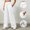White, variant on Purcolt Sweatpants for Women Tummy Control Drawstring High Waist Wide Leg Trousers Comfort Stretchy Loose Fit Long Pants Streetwear with Pockets