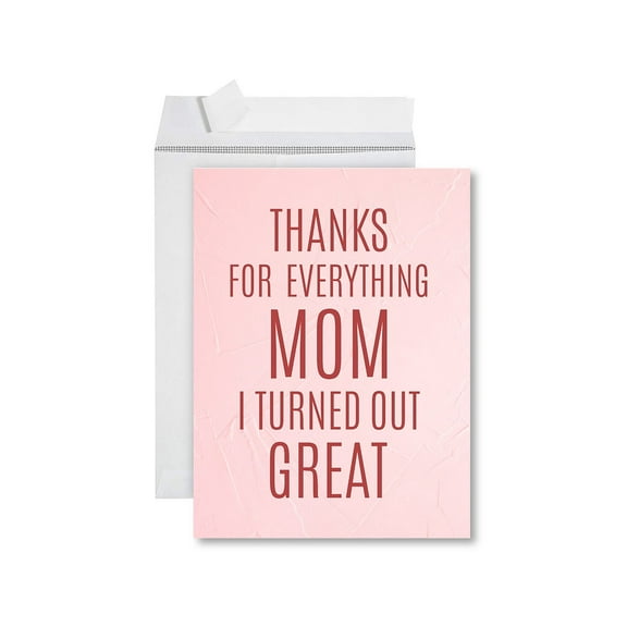 Koyal Wholesale Funny Mother's Day Jumbo Card With Envelope, Thanks For Everything Mom, Set of 1