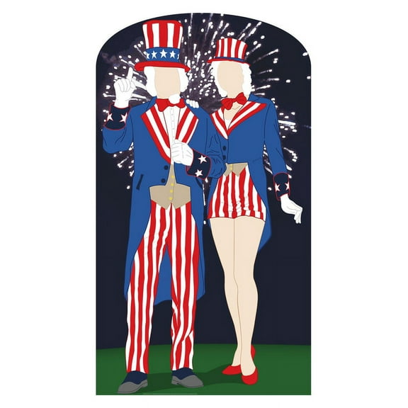 Aunt and Uncle Sam Cardboard Stand-in